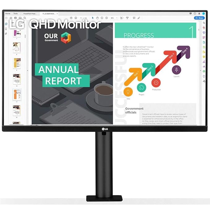 LG 27” 27QN880-B (2K) IPS BORDERLESS WITH HDR10, DUAL HDMI+DISPLAY PORT+ USB TYPE C PORT + USB 3.0 DOWN-STREAM 2 PORT, INBUILT SPEAKERS, ERGO-STAND, HEIGHT, PIVOT DISPLAY
