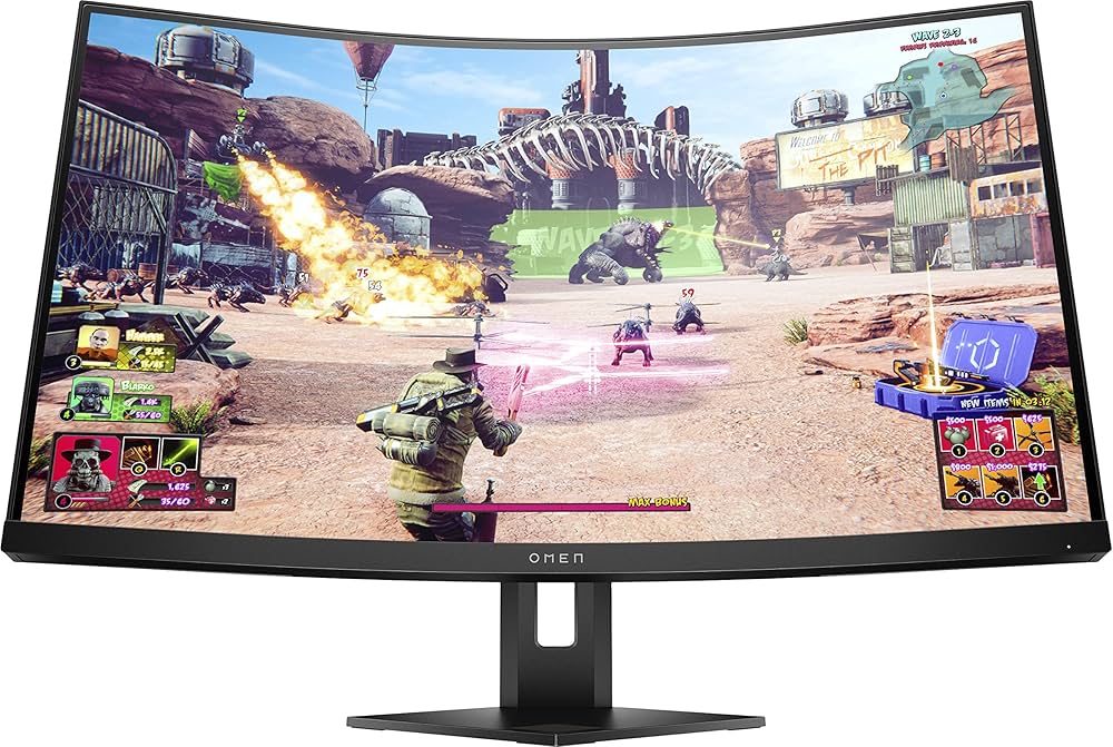 HP OMEN 27"QHD 240Hz Gaming Monitor -27"QHD(2560 x 1440)/Flat IPS with Edge-lit/2 HDMI 2.0, 1 DisplayPort™ 1.4/On-screen controls, Anti-glare, AMD Freesync™ Premium, Gaming Console Compatible, Integrated speakers, NVIDIA® G-SYNC® Compatible