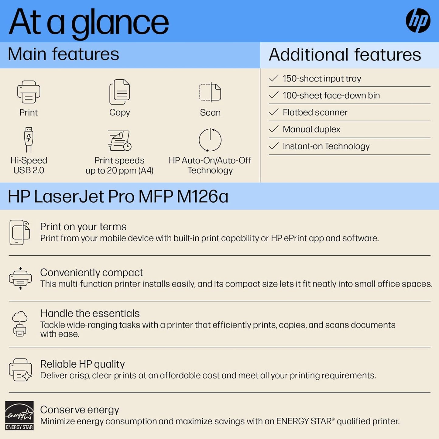 HP Laserjet M126A Multi Function Mono Printer