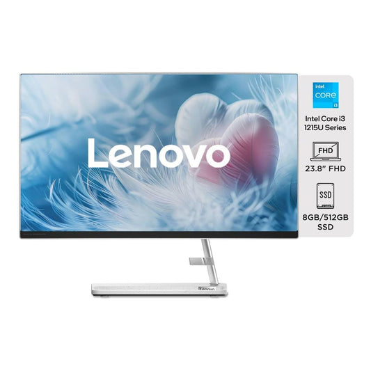 Lenovo IdeaCentre AIO3-F0GH017DIN 12th Gen.Corei3/8GB/512GB SSD/23.8" FHD WVA 3-Side Edgeless/Built-in Alexa/Wireless Keyboard & Mouse/W11+MSO/White