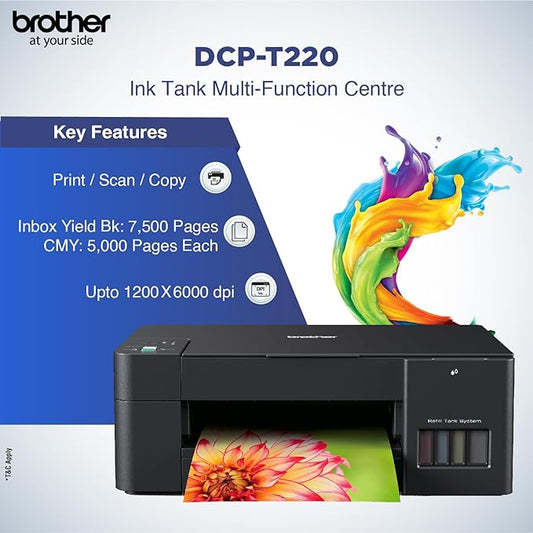 Brother DCP-T220 All-in-One Multi-function Color Ink Tank Printer