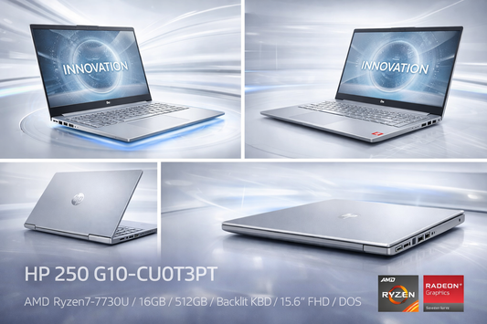 HP 255 G10 (Model: CU0T3PT) – Ryzen 7 7730U • 16GB RAM • 512GB SSD • Backlit Keyboard • 15.6" FHD • DOS – Silver