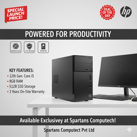 HP 280G9 12th Gen.Corei5/8GB/512GB/DOS/3 Yrs.Warranty
