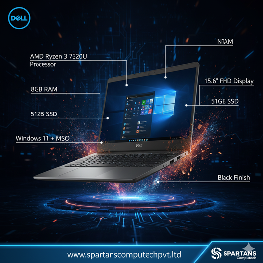 Dell DC-15255 AMD Ryzen3-7320U/8GB/512GB/15.6" FHD/W11+MSO/Black