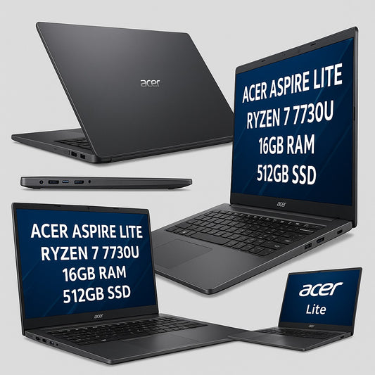 Acer Aspire Lite AMD Ryzen7-7730U/ 16GB/ 512GB/ 15.6" FHD/ W11/Metal Body/Gun Metal