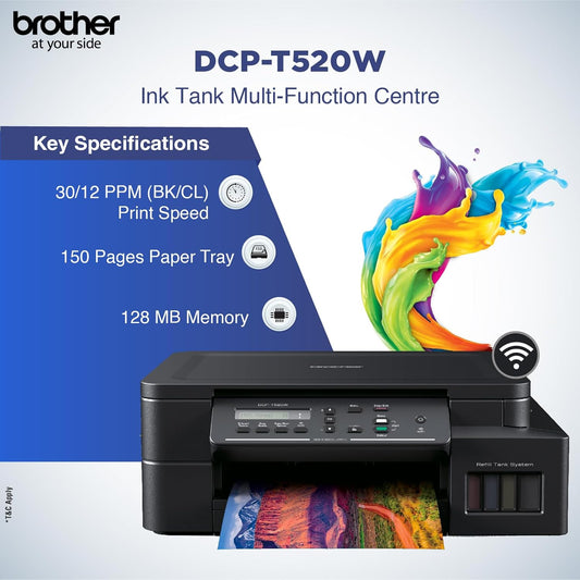 Brother DCP-T520W All-in-One Multi-function Color Ink Tank Printer