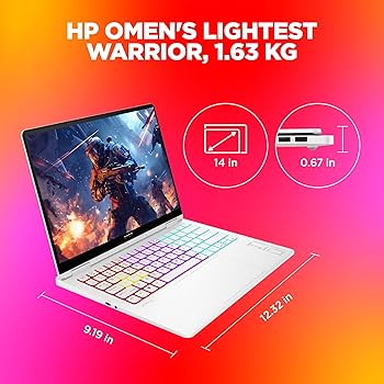 HP OMEN Gaming Laptop 14-fb0089TX Intel® Core™ Ultra 7 155H/16GB/1TB SSD/8GB nVidia RTX 4060 Graphics/14.1" 2.8K OLED 2880*1800/Backlit KBD/W11+MSO/Ceramic White Aluminum